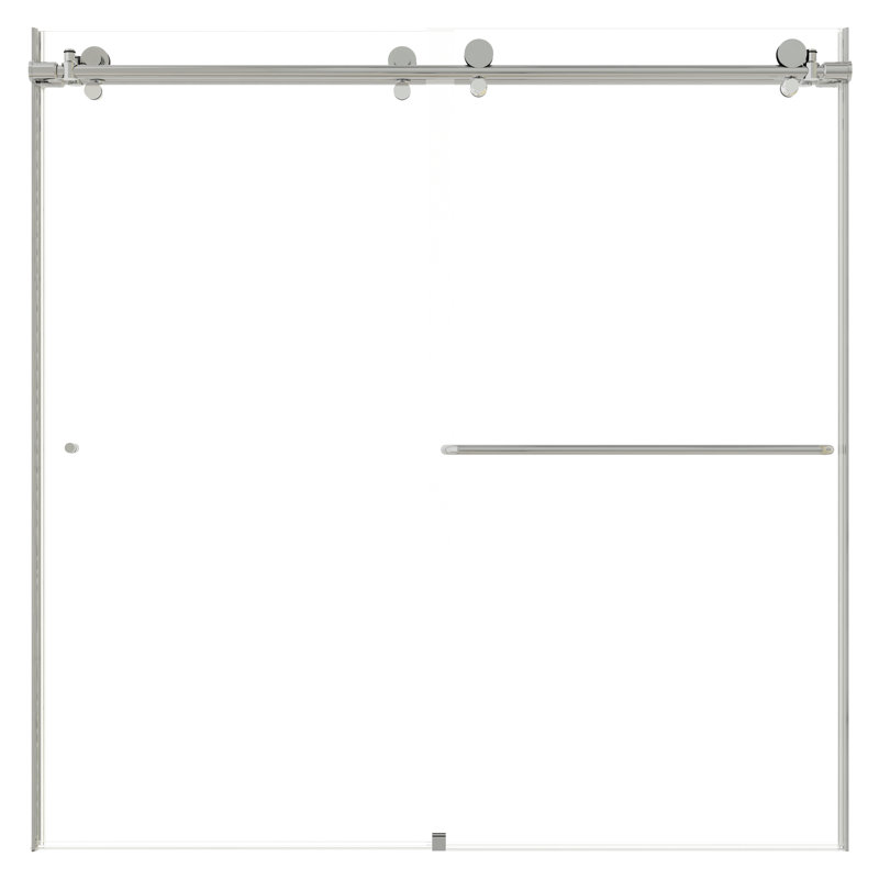 Eclipse 60" Chrome Frameless Clear Glass Sliding Bathtub Door