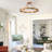 Abigail Wagon Wheel 6-Light Metal Round Rustic Semi-Flush Mount