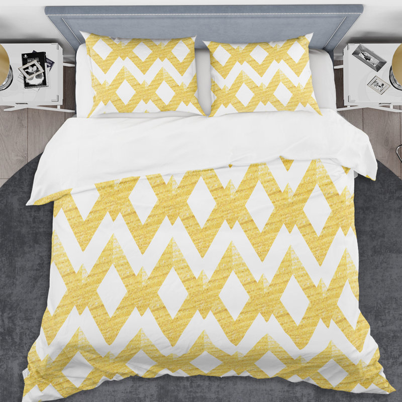 Ensemble de housse de couette Abstract Retro IV Mid-Century, Housse de couette double / grand et 2 taies décor