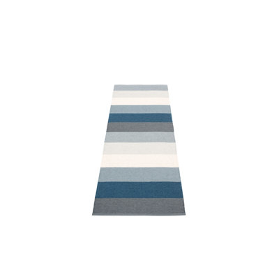 Molly Striped Area Rug in Ocean Blue/Gray/White
