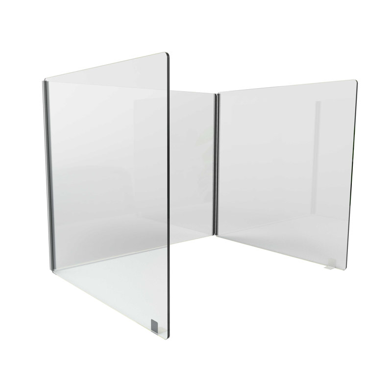 Freestanding Desktop Divider 3 Or More Panel Clear Desk Privacy Panel, 24" H x 60" W x 24" D
