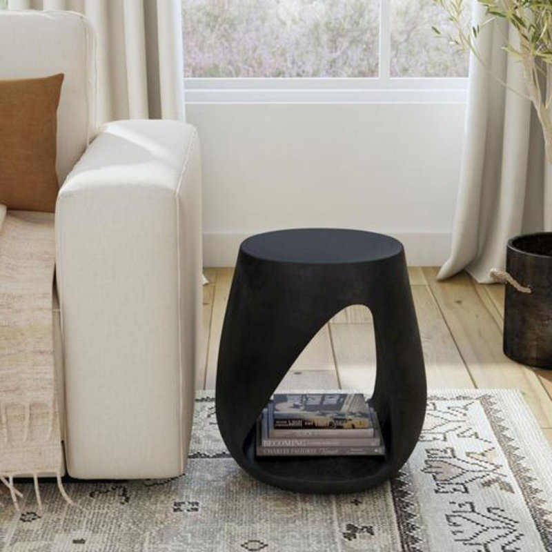 Organic Cut Out Side Table, Black