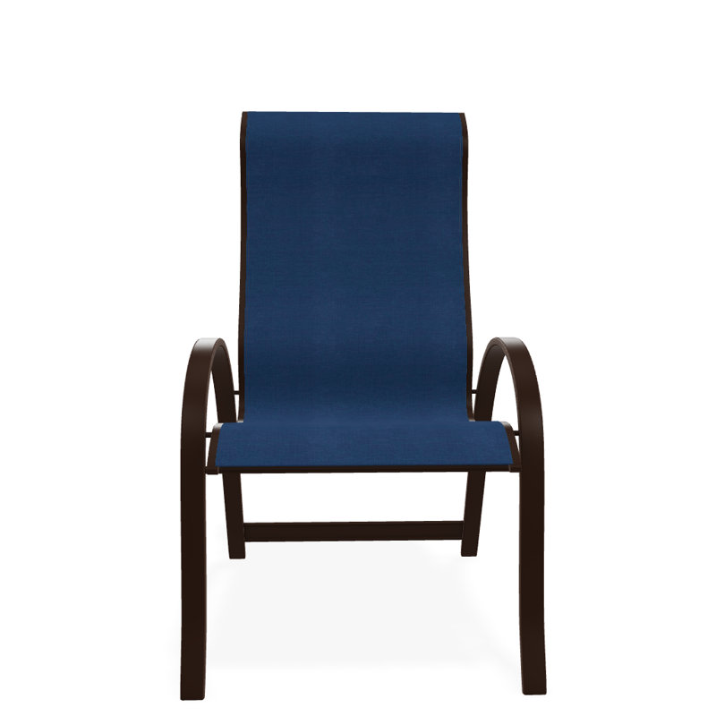 Chaise de patio empilable Hirotaka Supreme, Cobalt 35D Sunbrella®, Kona texturé