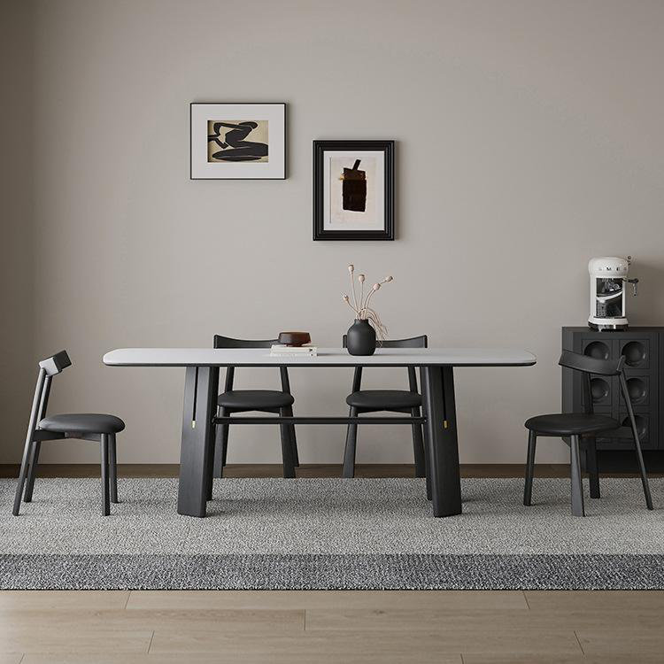 Ensemble de table et chaises de salle à manger rétro et confortable, H 29,52 po x L 55,11 po x l 31,49 po