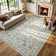Vintage Floral Vine Washable Area Rug with Non-Slip Backing, Soft Low Pile Carpet for Living Room, Bedroom & Entryway