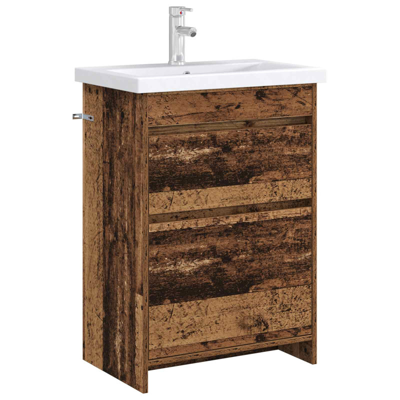 56 mm Single Double Bathroom Vanity Base, Old Wood
