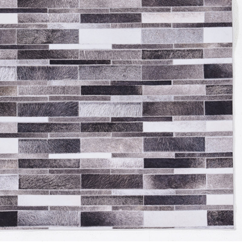 Tapis gris / noir Jameown, Rectangle 6 pi 7 po x 9 pi 7 po