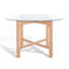 Angelou Round Glass Top Solid Wood Base Dining Table-86595558