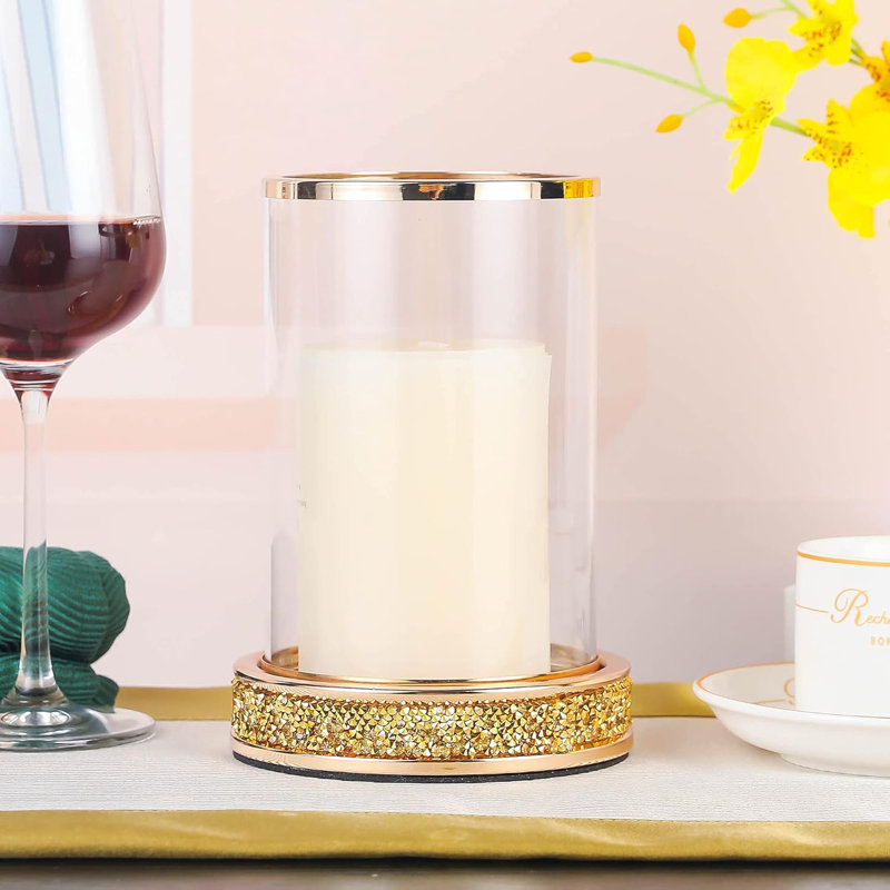 Candle Holders Set of 2,Hurricane Candle Holders,Candlesticks Holder With Glass Hurricane Lid