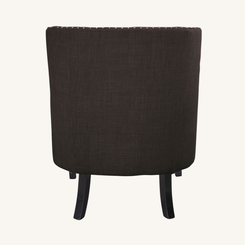 Upholstered Wingback Chair, Chocolate Velvet