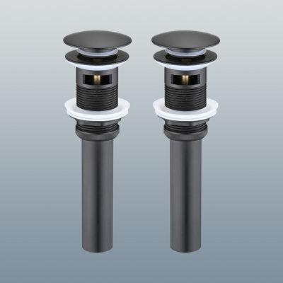 Bathroom Sink Stainless Steel Pop Up Drain With Overflow(2 Pcs)