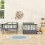 Lit simple superposé simple avec tiroirs de rangement et échelle-629192533