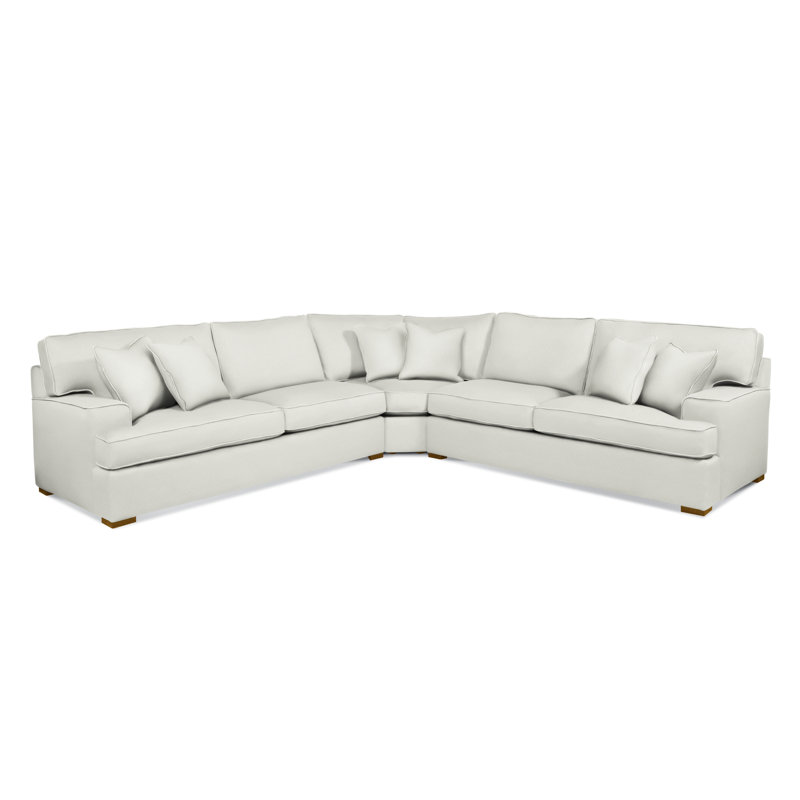 Sadie 3-Piece Upholstered Sectional, Havana Finish, Vanilla Crypton Performance; 0822-91