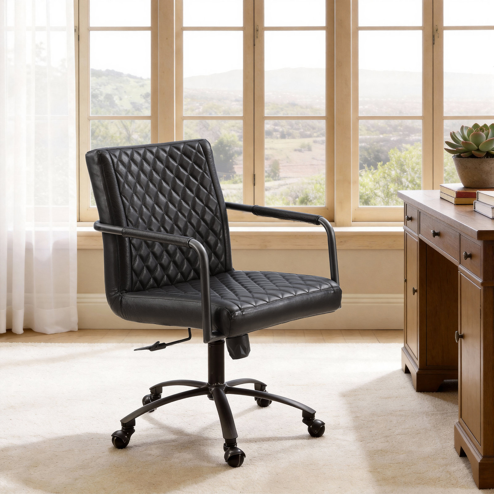 Maricopa Top-Grain Leather Executive Chair, Black