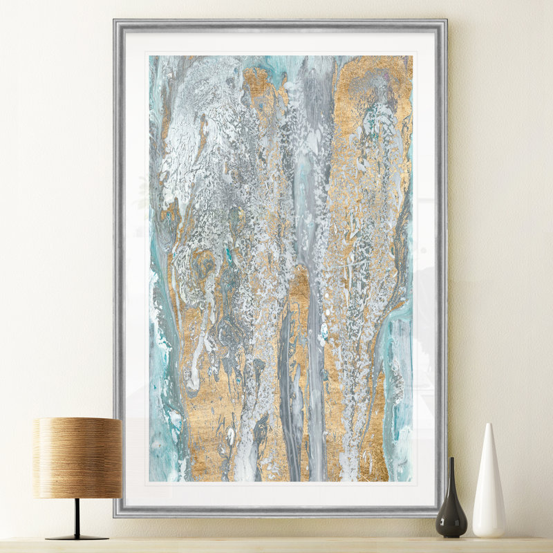 Fjords I - reproduction sur toile, H 26,5 po x l 36,5 po x P 1,5 po, Cadre argenté