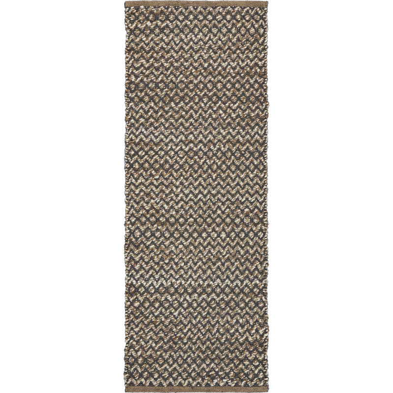 Tapis naturel en coton tissé à plat Frenette, Tapis de couloir 2 pi x 5 pi 8 po