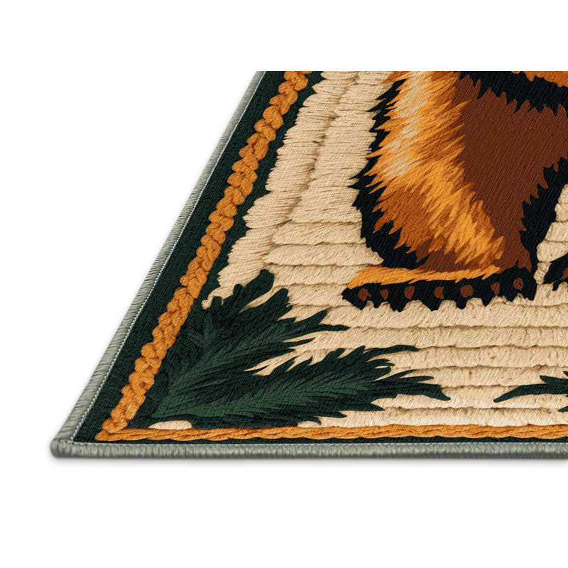 Washable Sun Bear Wildlife Area Rug, Rectangle 7' x 9'