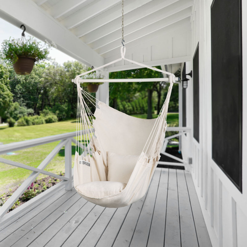 Oakhill 1 Person Hanging Chaise Lounger, White