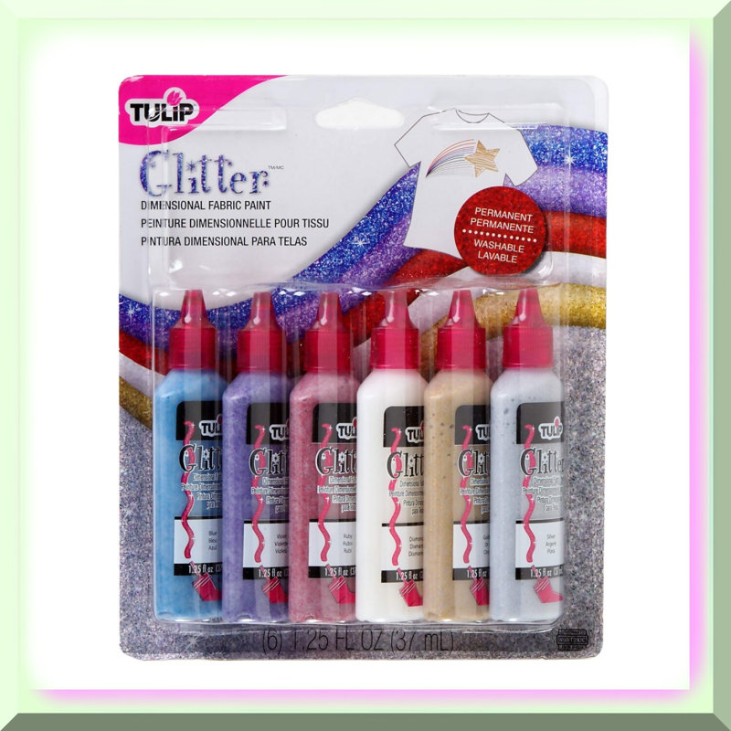 SparkleShades 3D Metallic Fabric Paint 6 Pack Glitter
