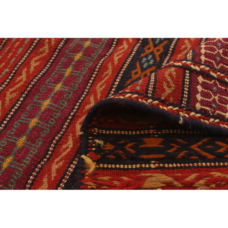 Tapis décoratif en laine de conception unique noué à la main new age kashkoli rouge/brun 3 pi 3 po x 4 pi 11 po