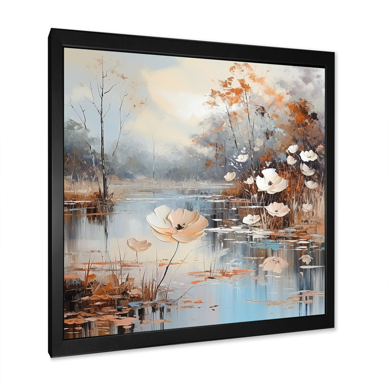 «Rivers Liquid Landscape Charm II», reproduction sur toile, Cadre simple noir, H 16 po x l 16 po x P 1 po