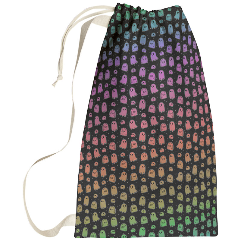 Kitterman Fabric Laundry Bag with Handles, Small ( 64" H x 20" W x 1.5" D), Pink/Green