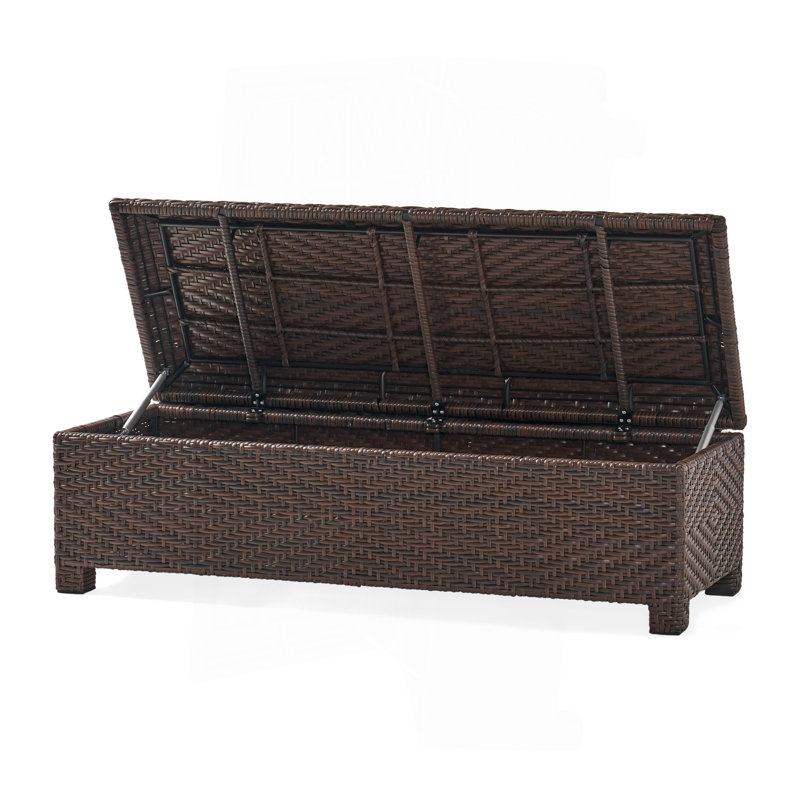 Banc de rangement en osier
