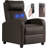 Recliner Chair PU Leather Massage Chair Single Sofa Recliner with Footrest Remote Control for Home, Brown-1446407251