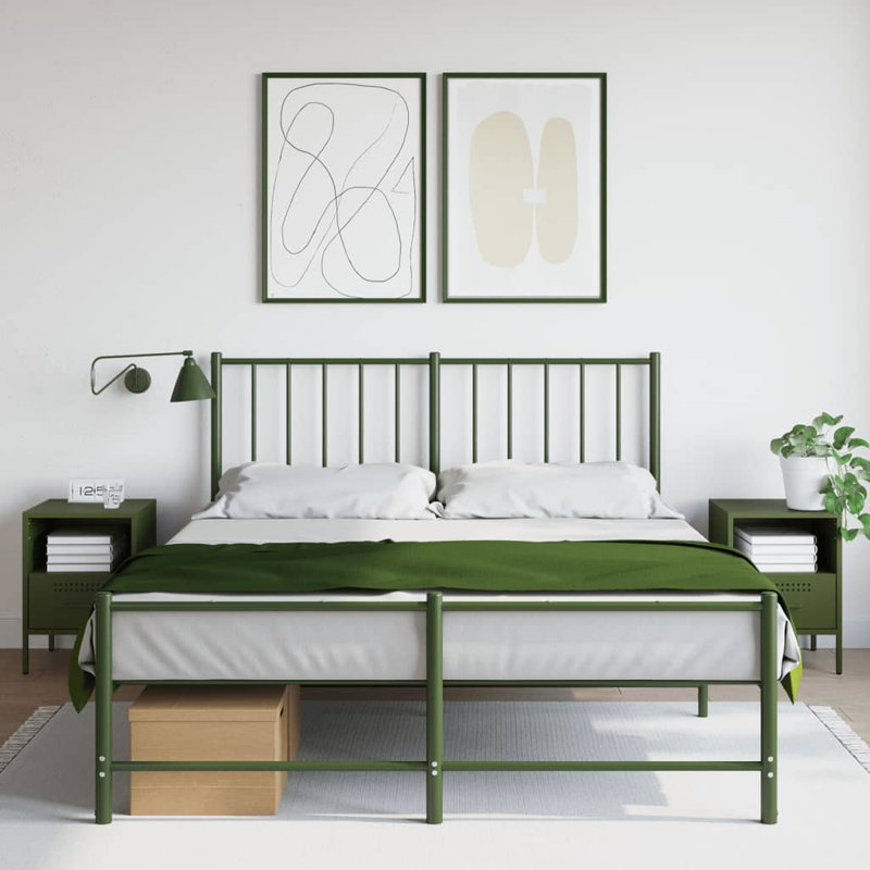 Bedside Cabinets 2 pcs 36x39x50,5 cm Steel, Olive Green