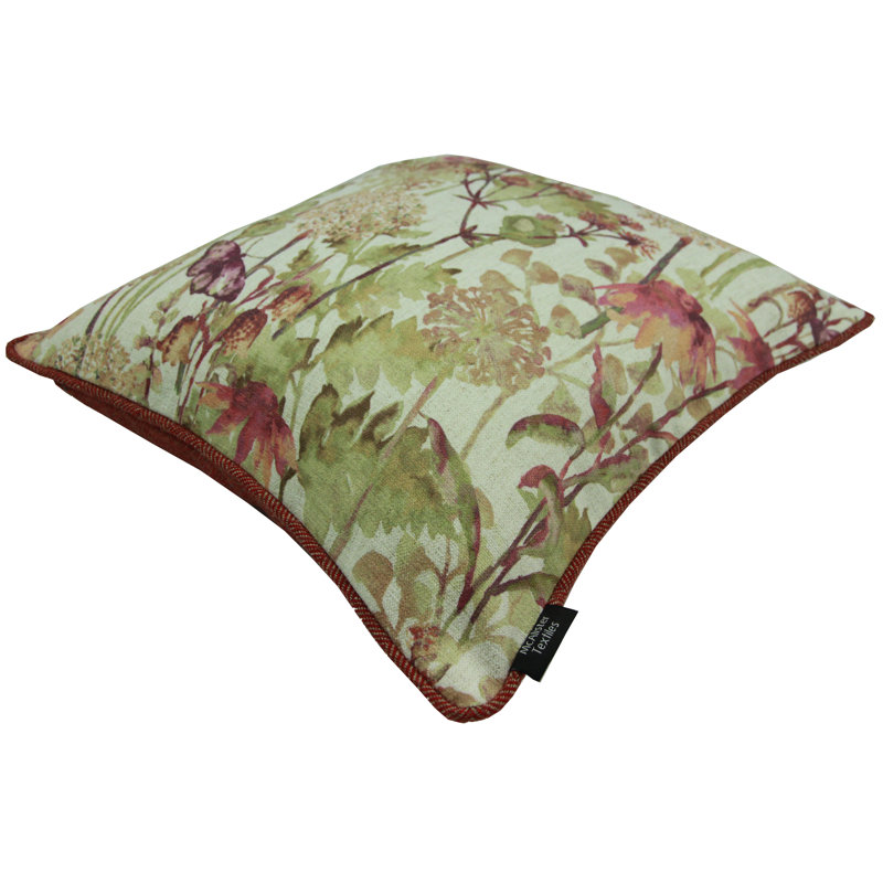 Stouffville Floral Square Cushion, 43cm x 43cm, Cushion Cover, Spice