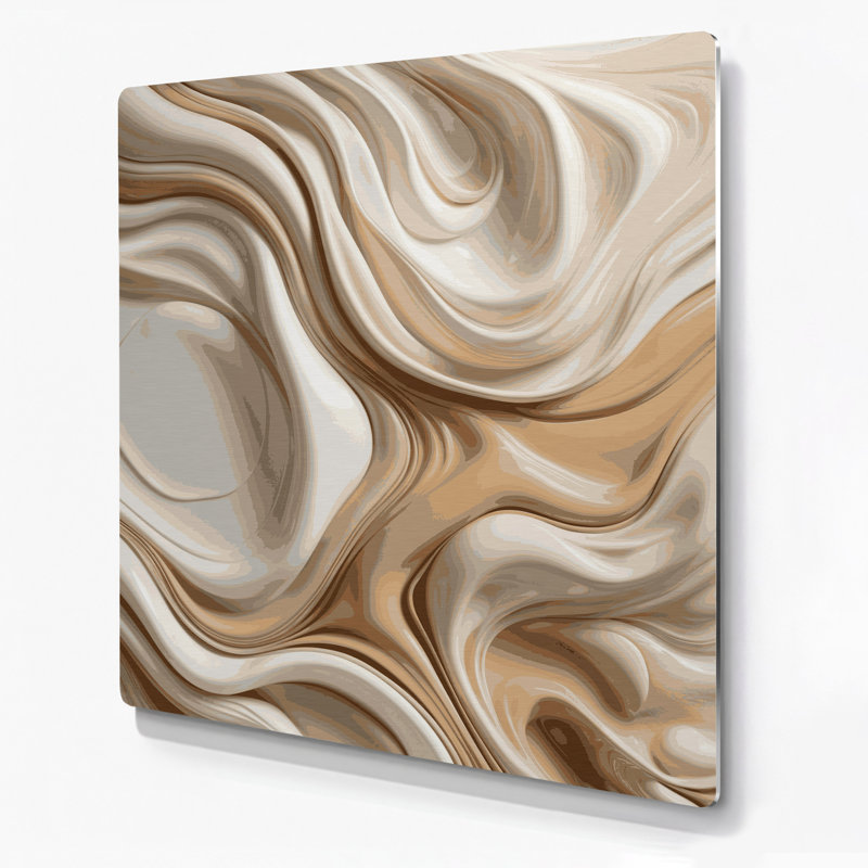 Art abstrait abstrait en métal brun 62, H 12 po x l 12 po