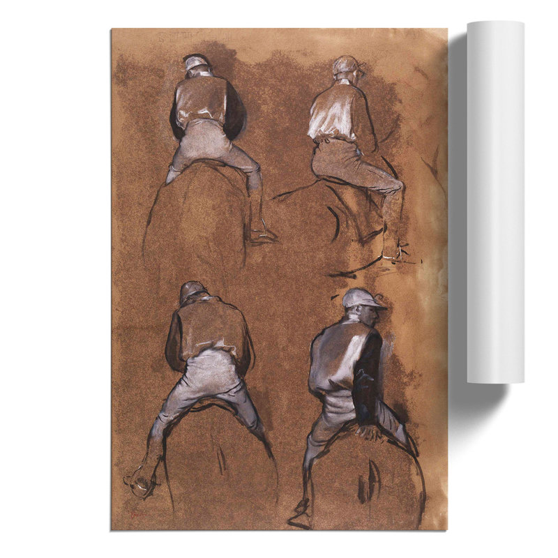 Horse Jockeys by Edgar Degas - Frameless Print, 42cm H x 30cm W x 0.1cm D