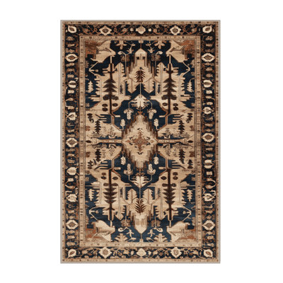 Machine Washable Persian Brown Area Rug