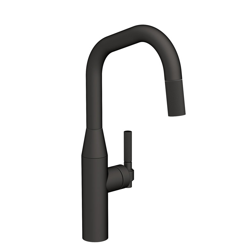 Muncy Single Handle Pull Down Kitchen Faucet, Flat Black