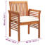 Chaise de salle à manger de patio moderne avec coussin en bois d'acacia massif-122893801-87290991