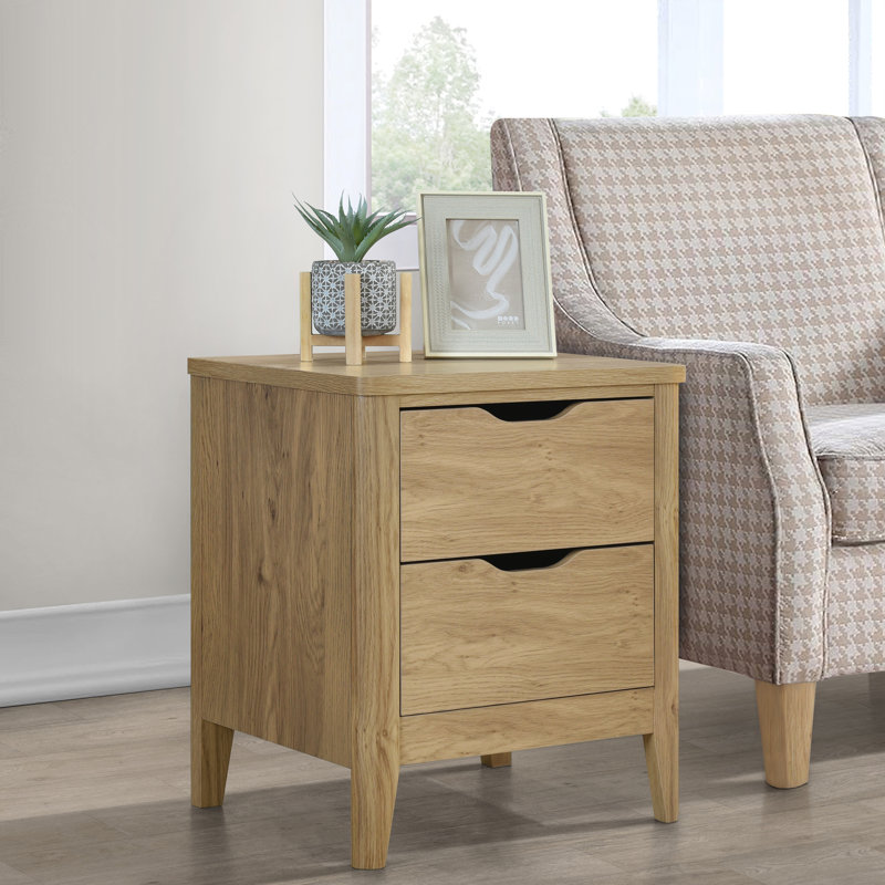 Haven 2 Drawer Nightstand, Bedside Table with Storage Drawers, Night Stand for Bedroom, End Table or Side Table for Living Room, 15.7" D x 18.7" W x 21.7" H
