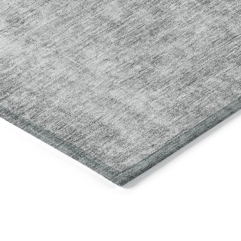 Tapis extérieur lavable abstrait gris et argent 8 pi x 10 pi gris anthracite