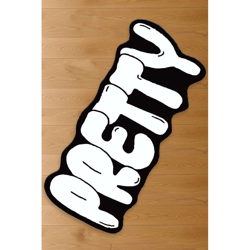 "Pretty" Drip Graffiti Shaped Accent Rug
