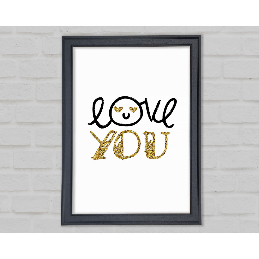 Love You 1 - Einzelner Bilderrahmen Typografie