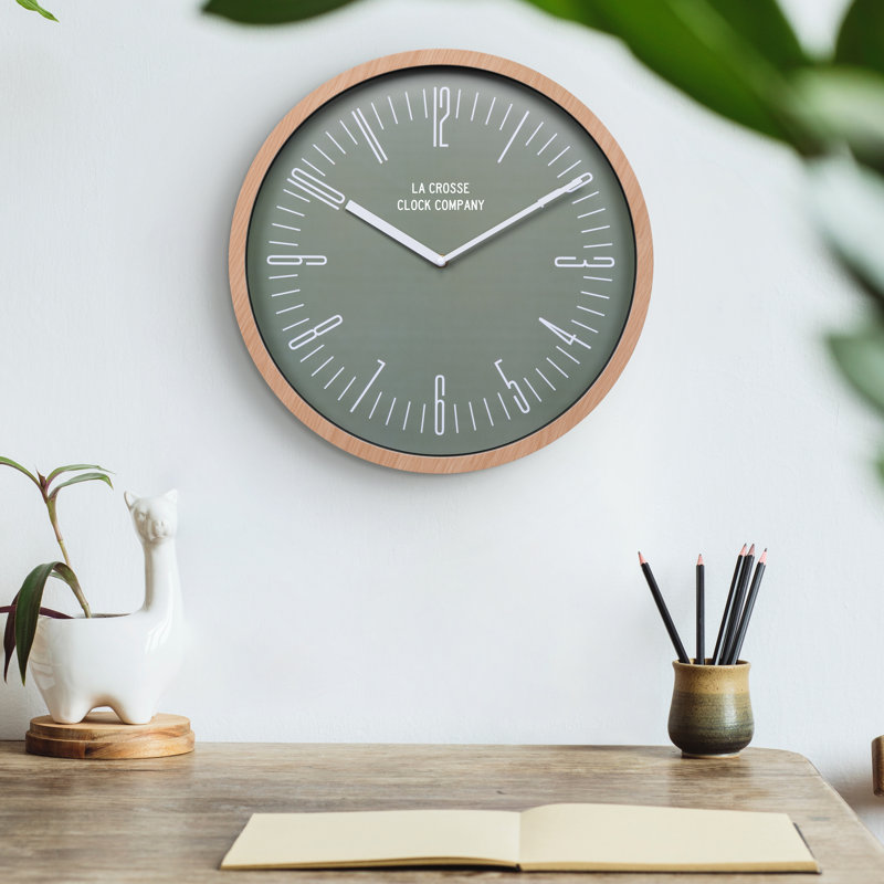 La Crosse Clock 404-3041D 16-inch Ellwood Analog Quartz Wall Clock
