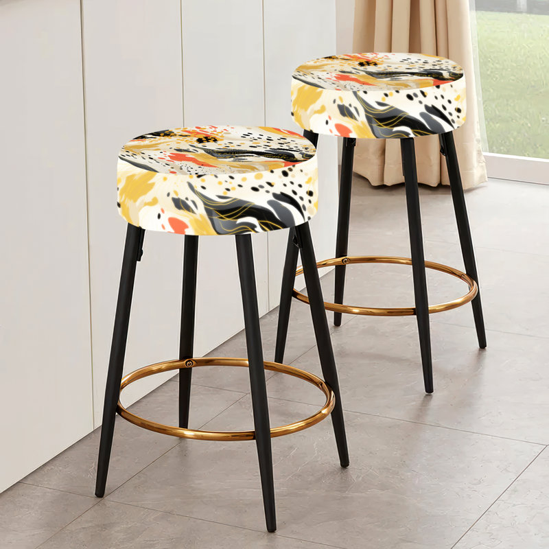 Multicolore Urban Elegance I - Ensemble de 2 tabourets de bar géométriques