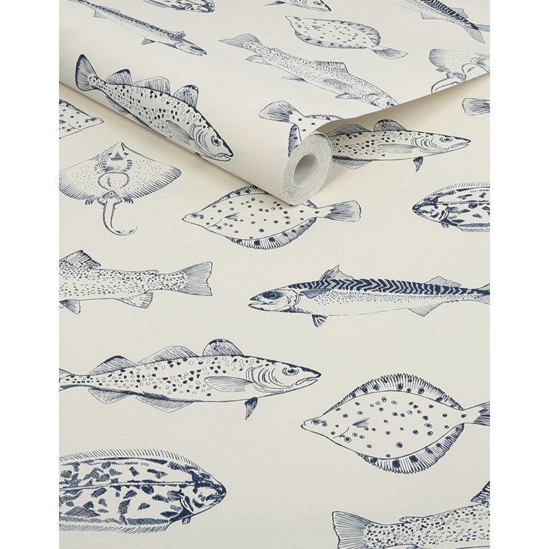 Joules Name The Plaice Coast Blue Wallpaper
