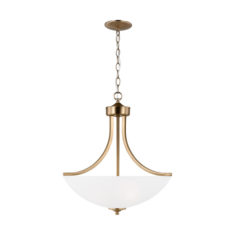 Geary Medium Three Light Pendant from Generation Lighting , No, Satin Brass, 94.63" H x 20.63" W x 18.63" D