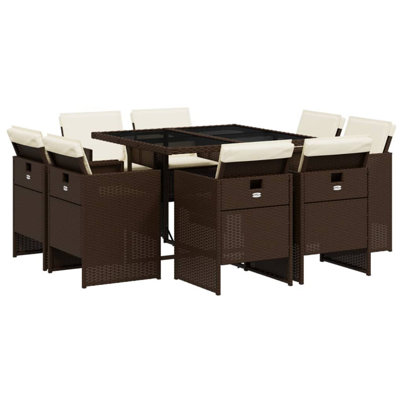 Ensemble repas avec coussins Hokku Designs, Beige, Brun, 8