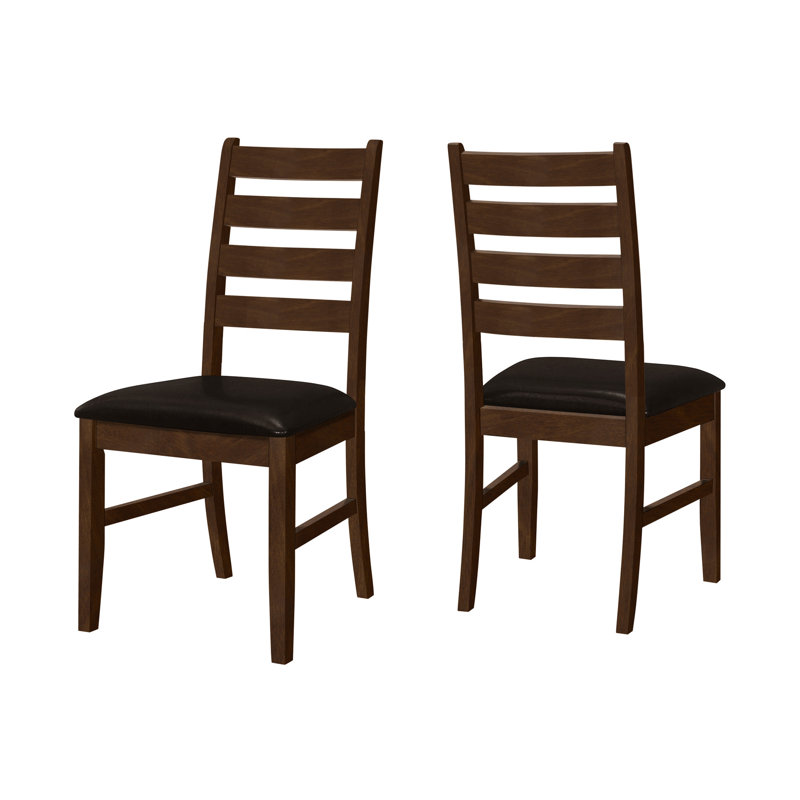 Chaise transitionnelle 2, 37,5 po Hauteur, bois massif brun, siège rembourré pour chaises hautes de 37 po et 2, revêtement en similicuir, structure en bois et cuisine