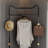 Stainless Steel Coat Rack Double Baskets Wheels