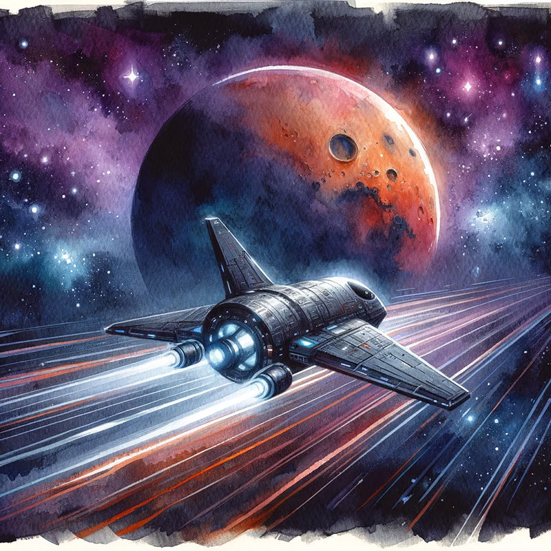 Stellar Navigator Spacecraft On Canvas Print, H 20 po x l 20 po x P 1,5 po