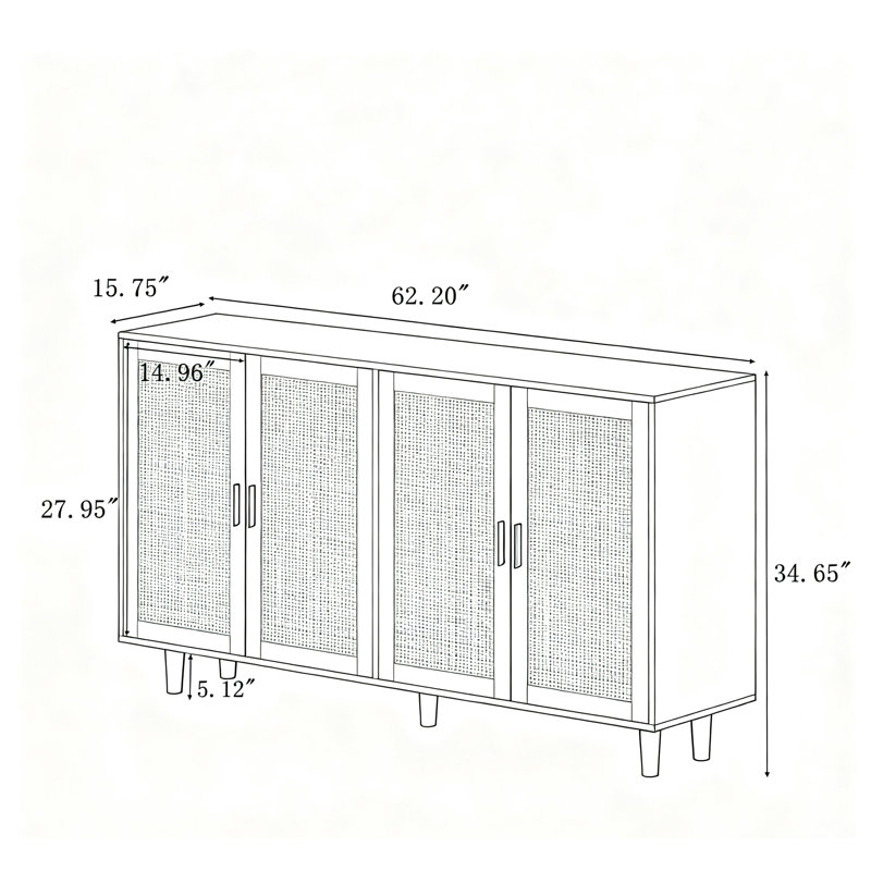 Armoire de rangement 62,6 po, Naturel