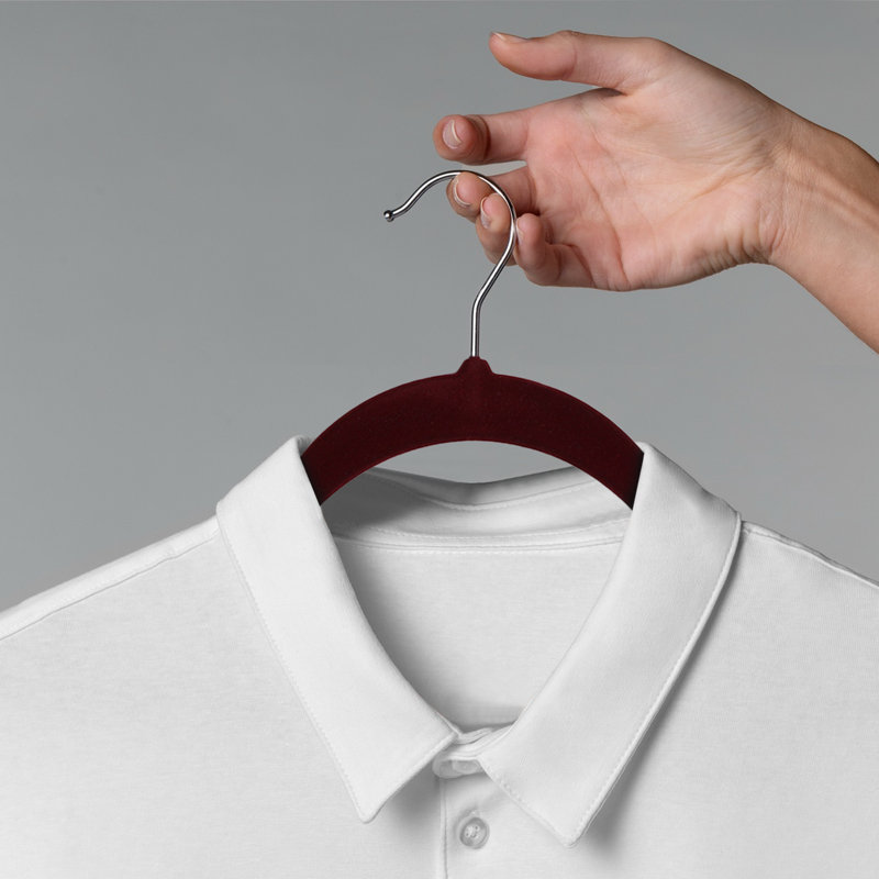 Velvet Standard Hanger For Dress/Shirt/Sweater (Set of 20), Red
