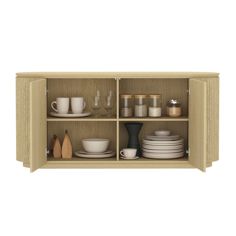 Heaney 60 Sideboard with 4 Adjustable Shelves in Natural Oak